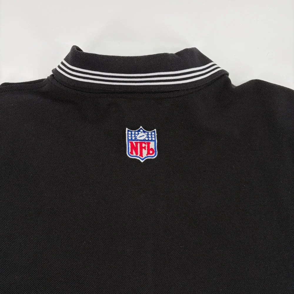 NFL Adidas Polo Shirt Mens Large Tampa Bay Buccaneers Black Football Fan‎ Sporty